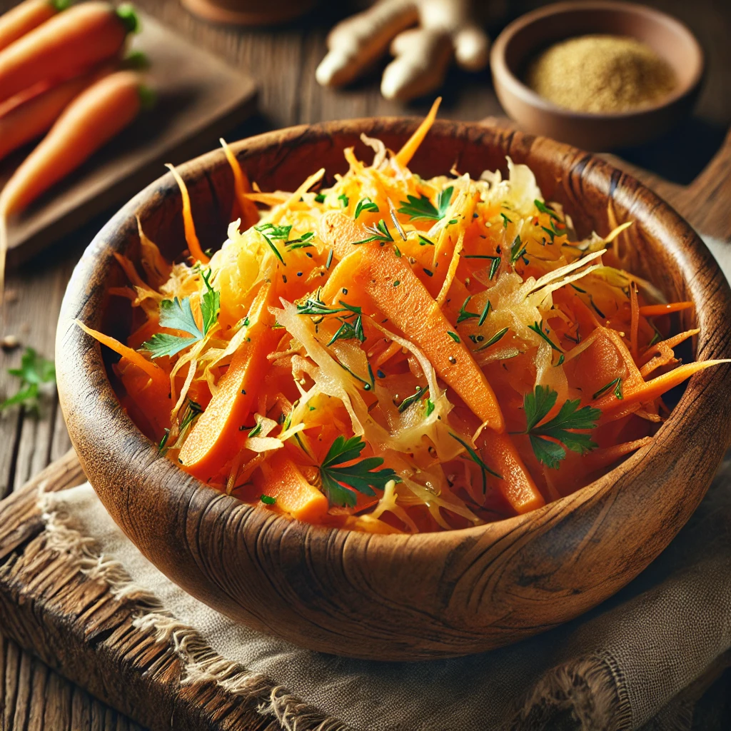 Gut-Boosting Fermented Carrot Ginger Salad