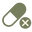 green pill icon with transparent background.